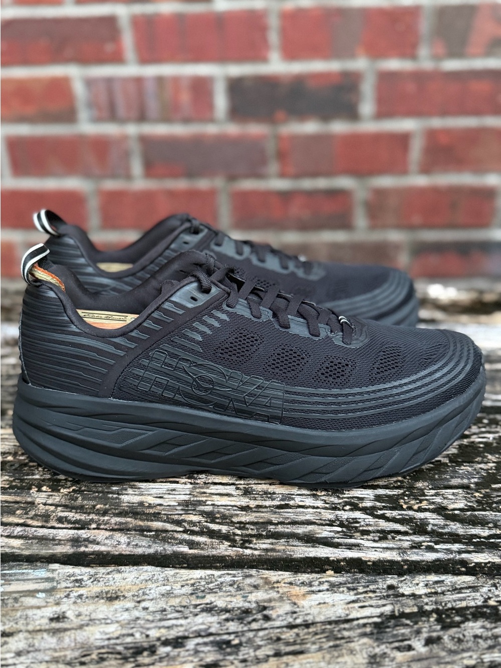 Hoka One One Bondi 6 Triple Black Men's Sz 11.5 Max Cushion Running Shoes X2 - Picture 16 of 16